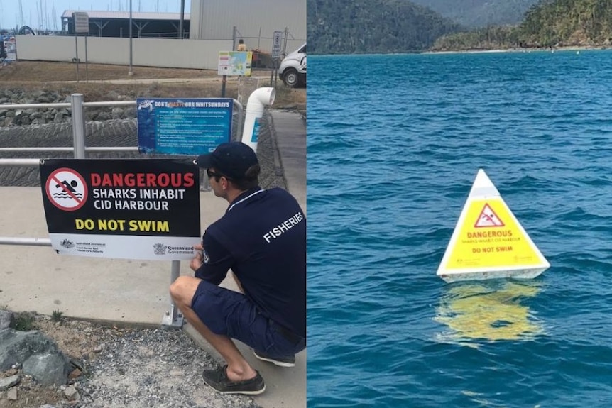 Warning signs at Cid Harbour
