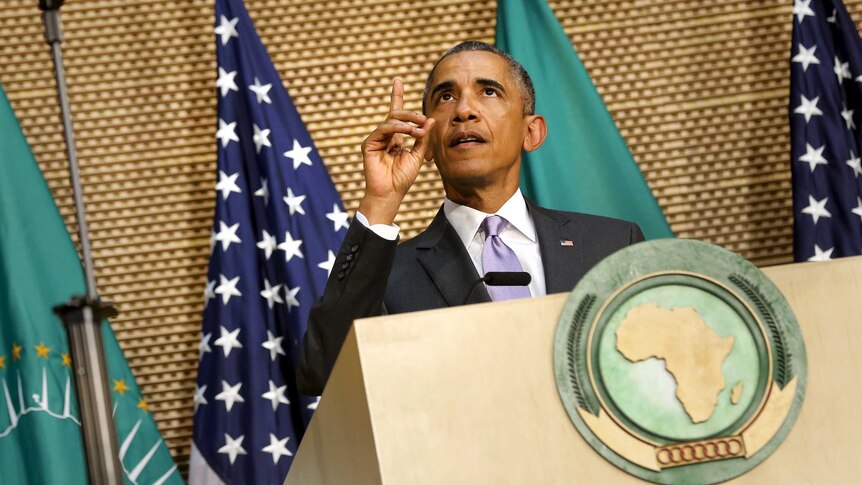 Barack Obama addresses the African Union
