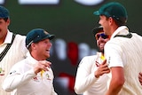 Steve Smith and teammates celebrate Ashes win at the WACA