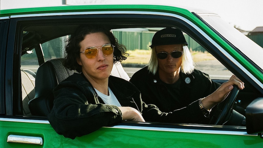 A 2020 press shot of Hockey Dad in a car