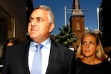 Joe Hockey leaves the Federal Court with his wife Melissa Babbage