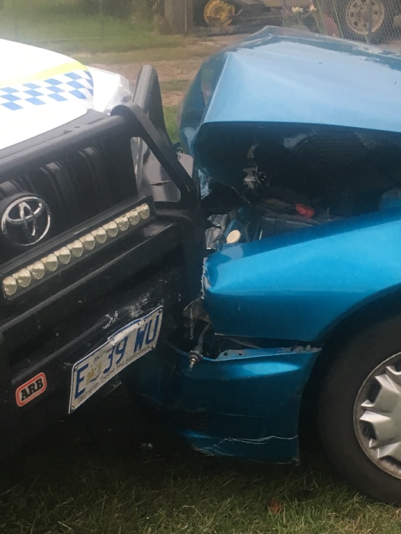 Police car rammed rammed by Magna