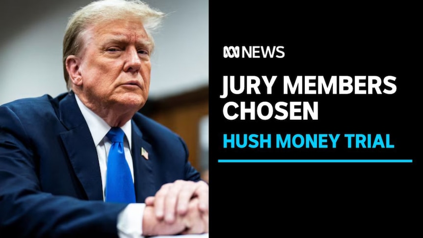 Jury Members Chosen, Hush Money Trial: Former US president Donald Trump sits with his hands clasped in fron of him.