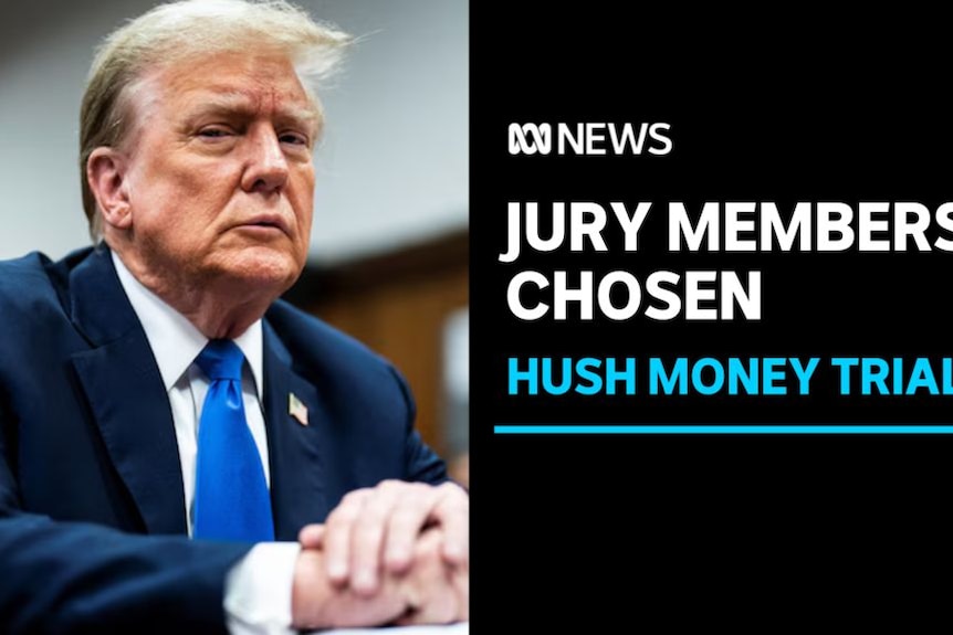 Jury Members Chosen, Hush Money Trial: Former US president Donald Trump sits with his hands clasped in fron of him.