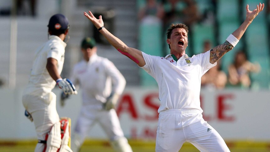 South Africa's Dale Steyn appeals for a wicket against India on day two at Durban.