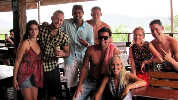 Christian Van Vuuren (second LEFT) on holiday with friends