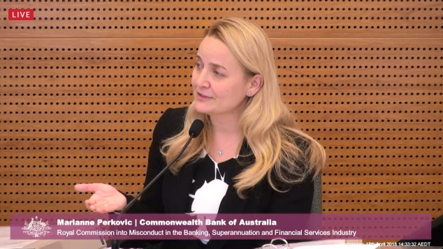 Marianne Perkovic speaks at the banking royal commission