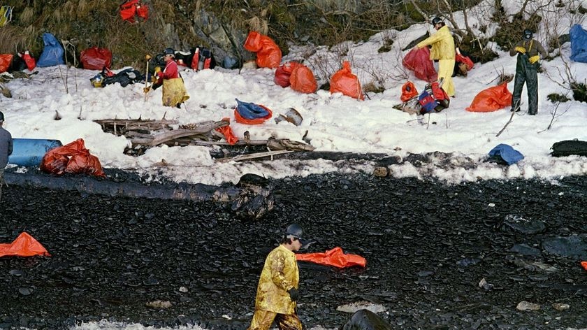 The Exxon Valdez supertanker ran aground in Alaska's Prince William sound in March 1989.