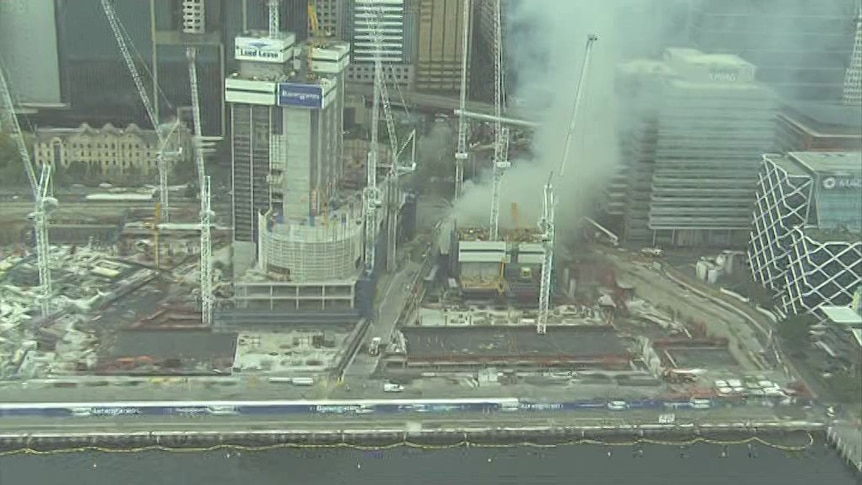 Fire at Barangaroo construction site sees offices evacuated