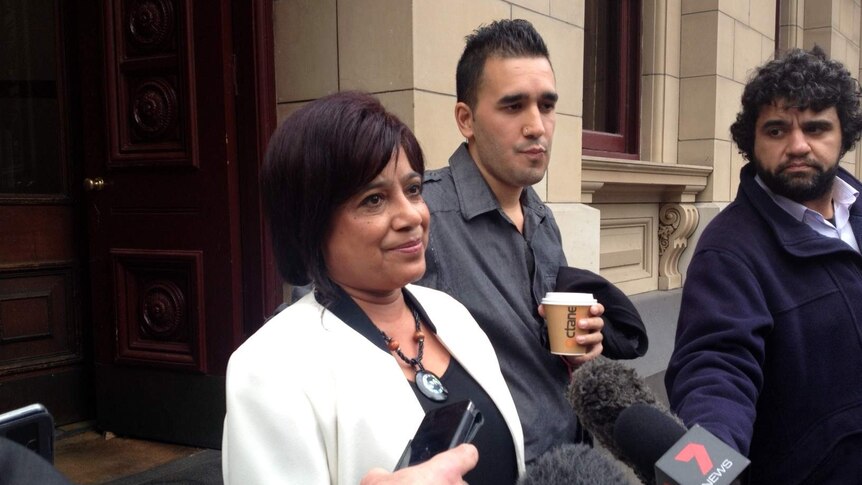 Florrie Pinto speaks outside court after sentencing of Brok Seckold