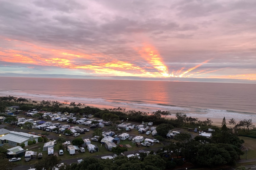 The view from accommodation at Maroochydore.