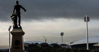 A statue of Colonel William Light overlooks Adelaide.