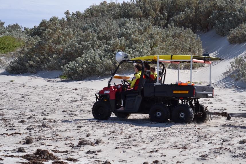 The stolen vehicle on Geraldton's back beach.