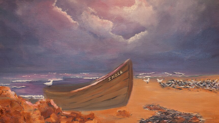 Oil painting Rains Coming by South Australian artist Alison Duke.
