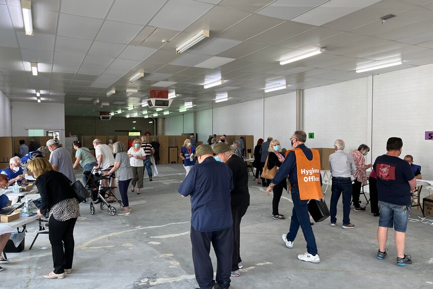 Inside a pre-poll voting centre in suburban Adelaide.