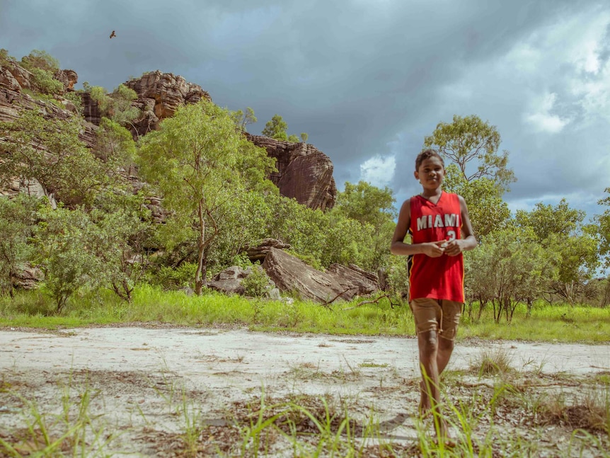 Junior Dirdi at Red Lily as an eagle circles above.