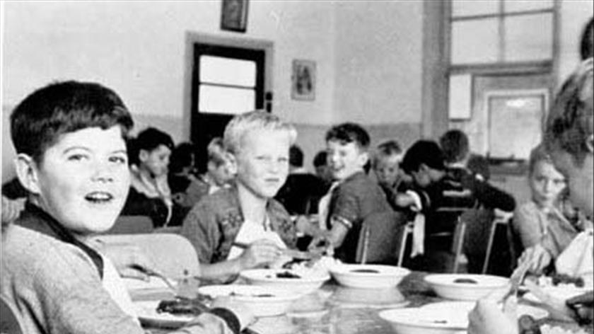 Boys eat dinnner at Clontarf Boys Home in WA.