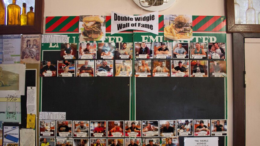 The "Wall of Fame" at the Widgiemooltha Roadhouse.