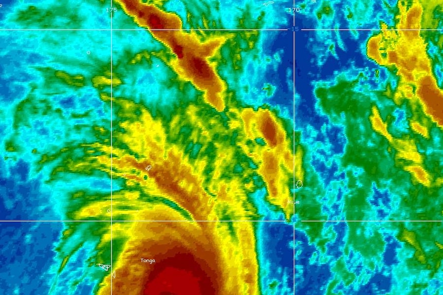 Severe Tropical Cyclone Ian as it moves away from Tonga