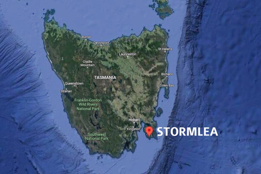 Map showing the location of Stormlea in Tasmania.