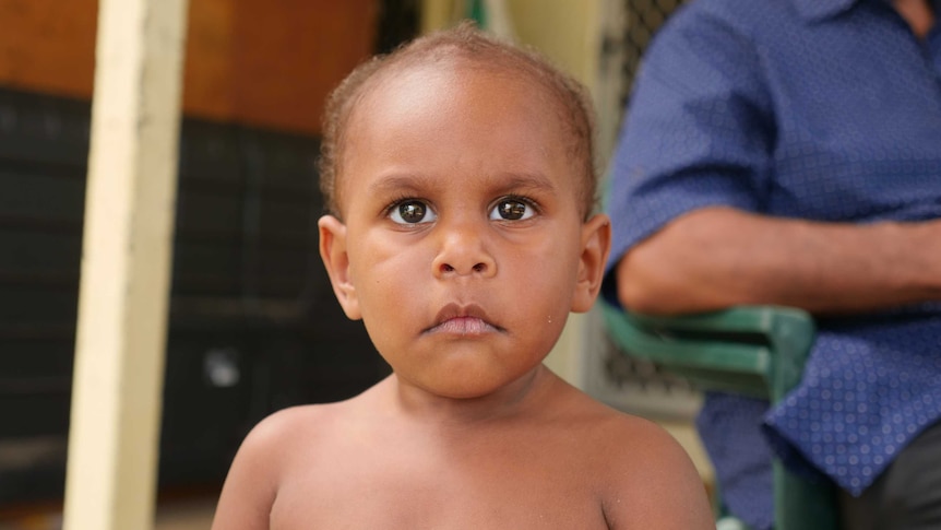 Portrait of Torres Strait Islander baby girl