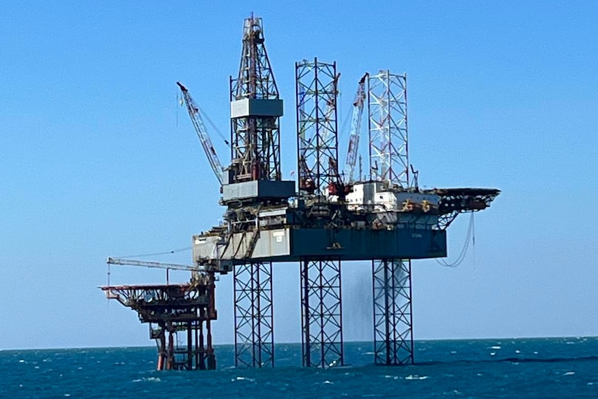 a drill rig on a gas field in the Joseph Bonaparte Gulf.