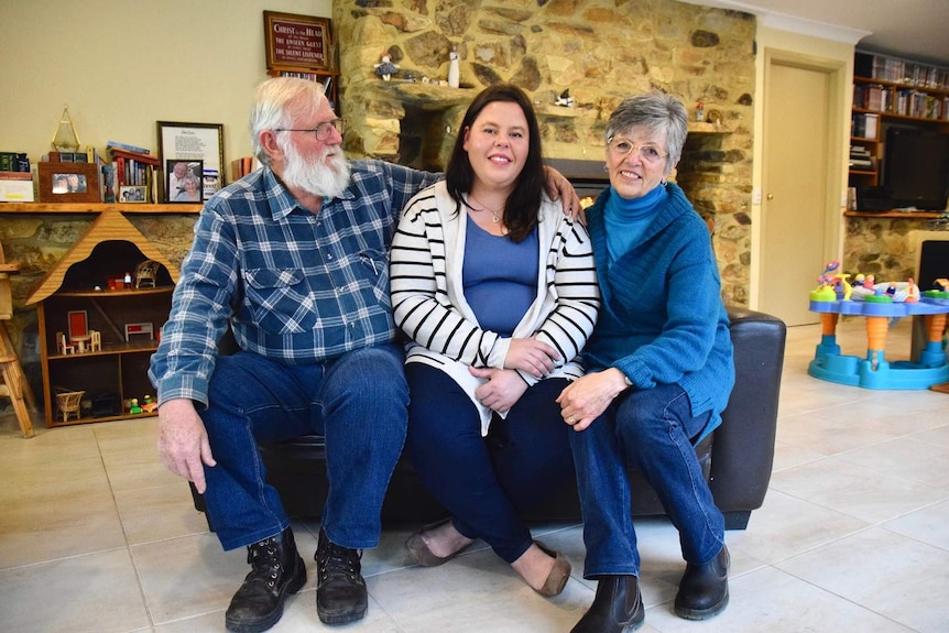 A portrait of Sarahjane and her elected parents Gary and Ruth who she is grateful to for their support.