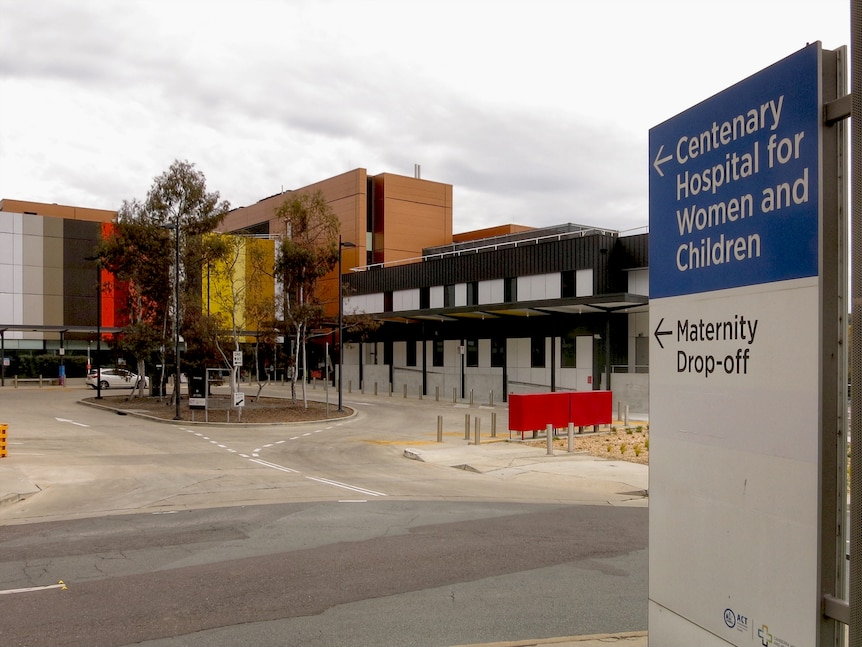A sign for the Centenary Hospital for Women and Children.