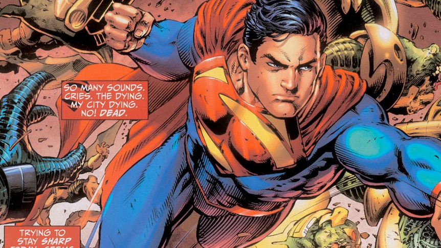An image of Superman illustrated by Australian comic book artist Nicola Scott.