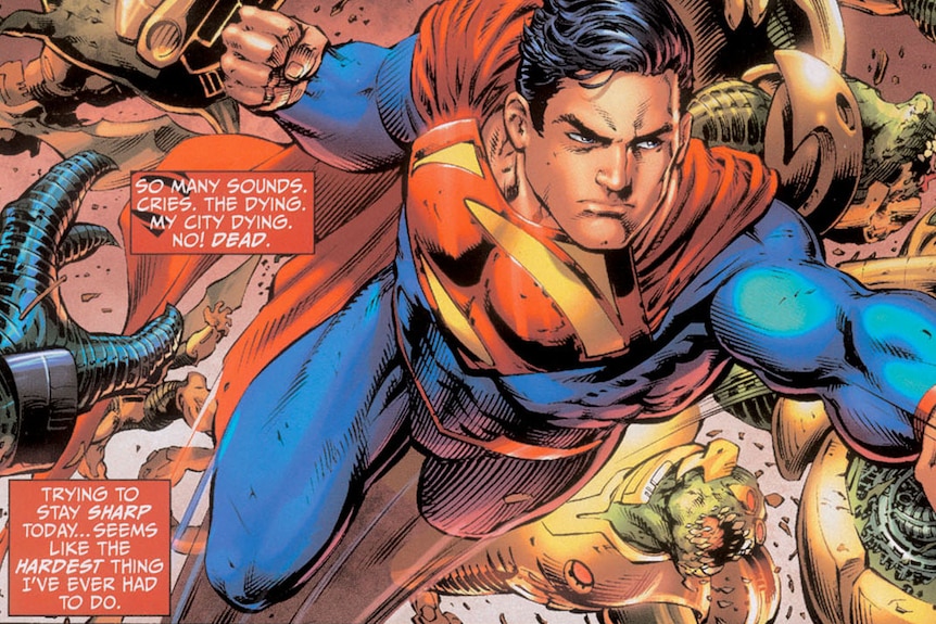 An image of Superman illustrated by Australian comic book artist Nicola Scott.