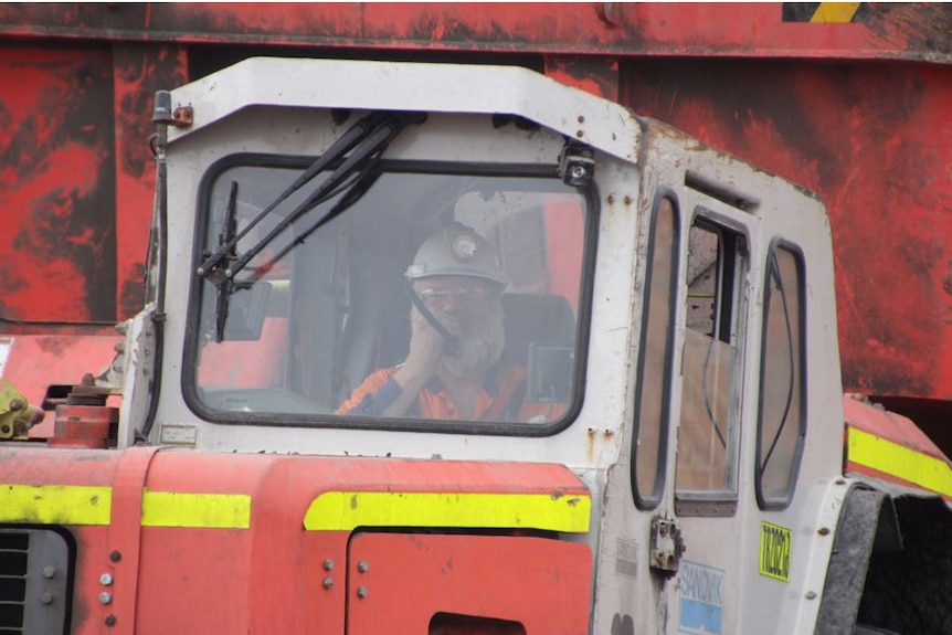 A man operates a vehicle at the Nova Nickel Mine in southeastern WA.
