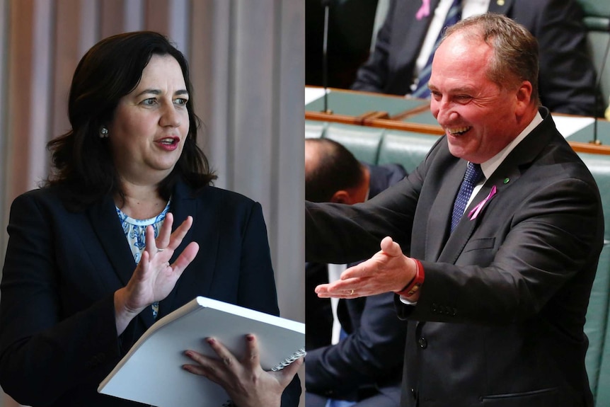 Queensland Premier Annastacia Palaszczuk and Deputy Prime Minister Barnaby Joyce