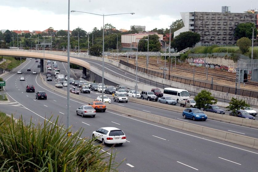 Vehicles move along the Inner-City Bypass in Brisbane