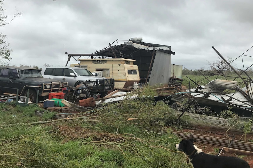 Cyclone Kelvin destroyed the sheds at Nita Downs Station.