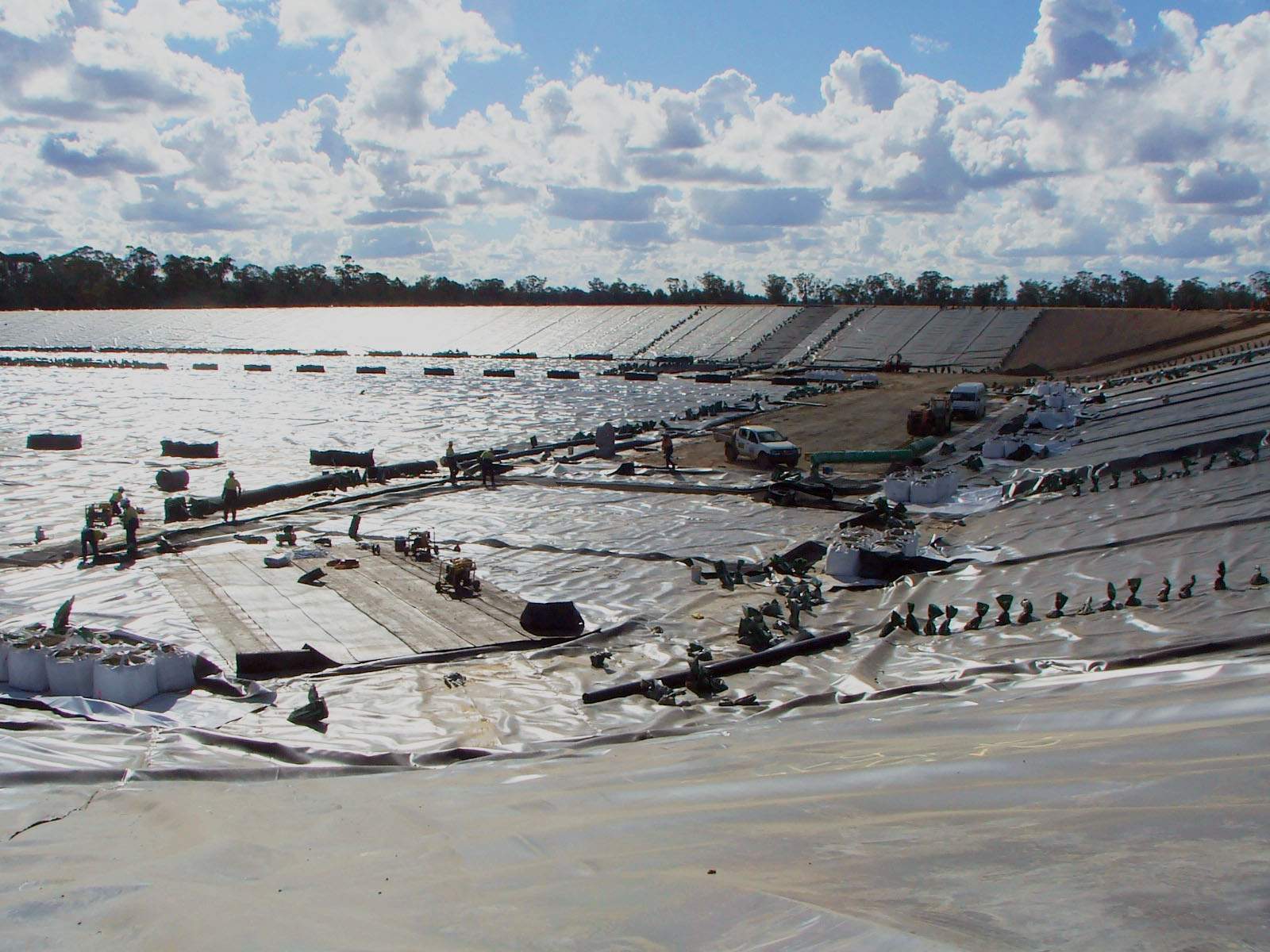 Under construction: Santos water storage pond at Leewood