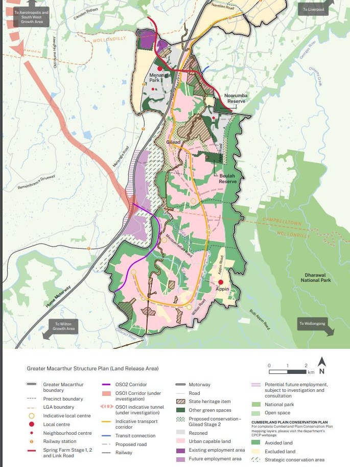 Map of major growth corridor south west of Sydney