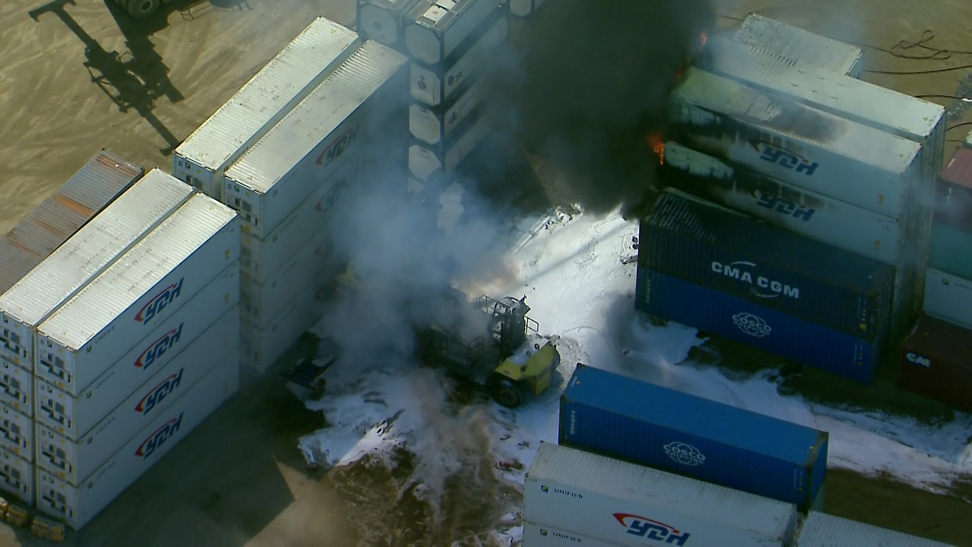 Breaking: Five hospitalised after forklift catches fire in Brisbane