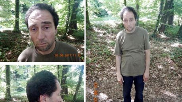 Photos of the alleged attacker looking unkempt.