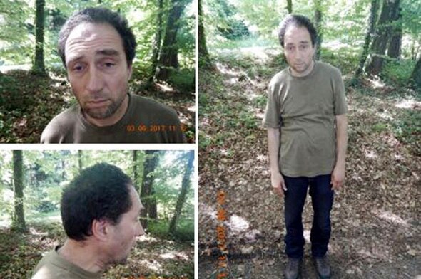 Photos of the alleged attacker looking unkempt.