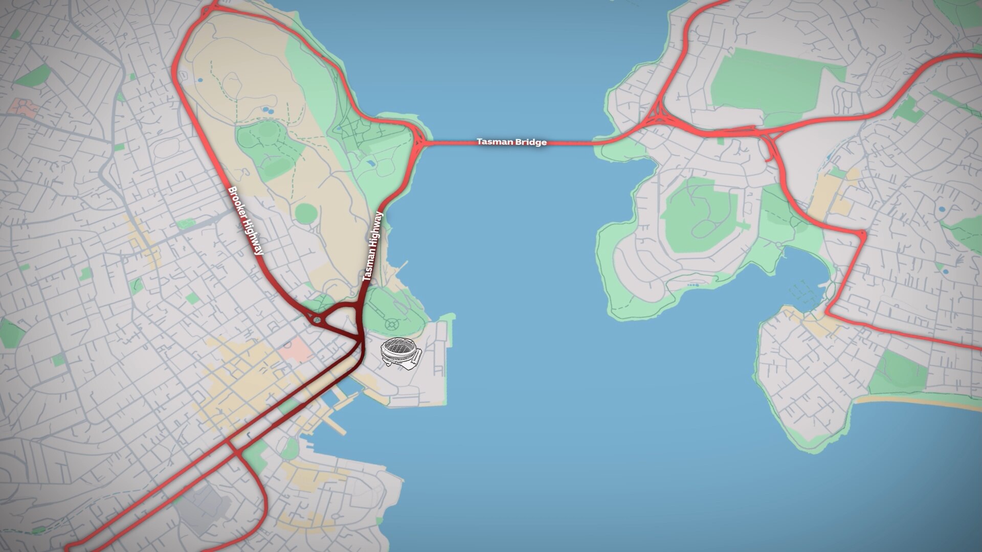A rough illustration of the roads around the stadium which might be impacted by potential traffic during major events.