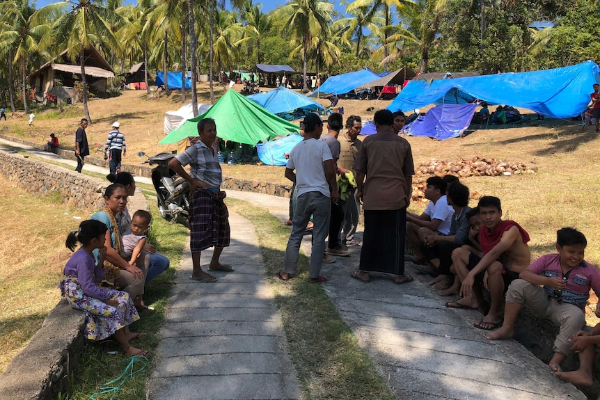 Locals in Lombok have set up camps.