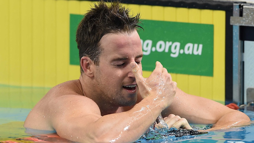 James Magnussen grimaces at Australian Swimming Championships