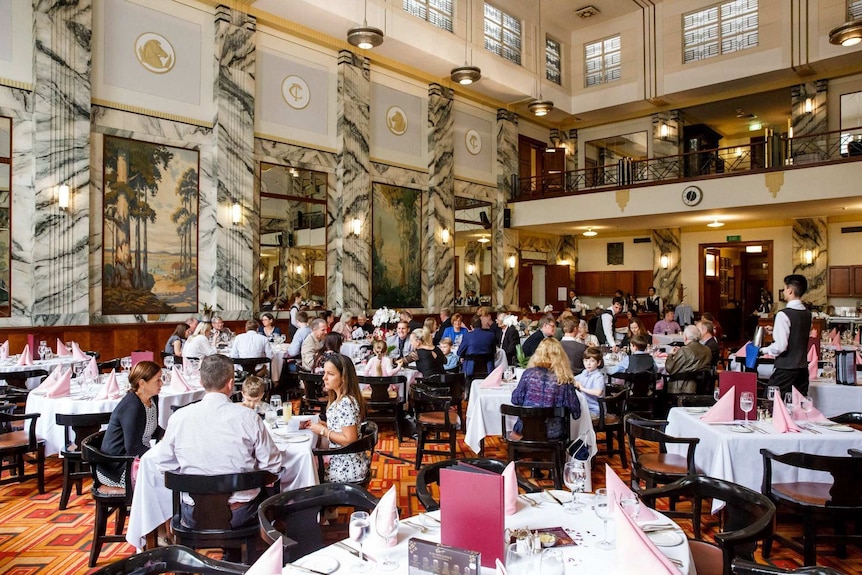 Inside the Tattersall's dining room in Brisbane's CBD.