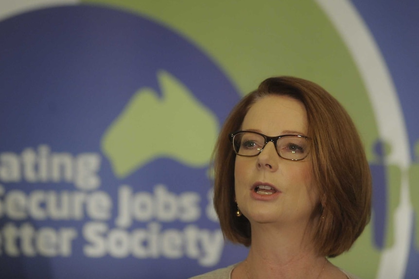 Julia Gillard speaks at an ACTU summit