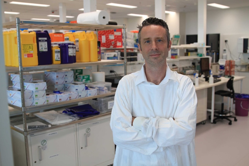 Virologist Tim Newsome in his lab at Sydney University