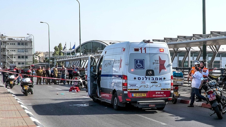 Stabbing scene in Tel Aviv