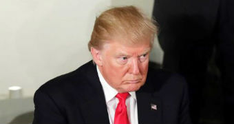 S President Donald Trump and First Lady Melania attend the inaugural luncheon in Washington.