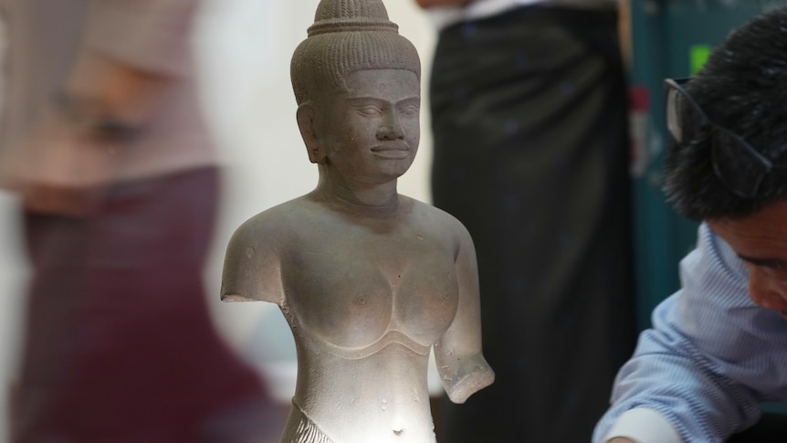 A Cambodia statue of a Buddha.