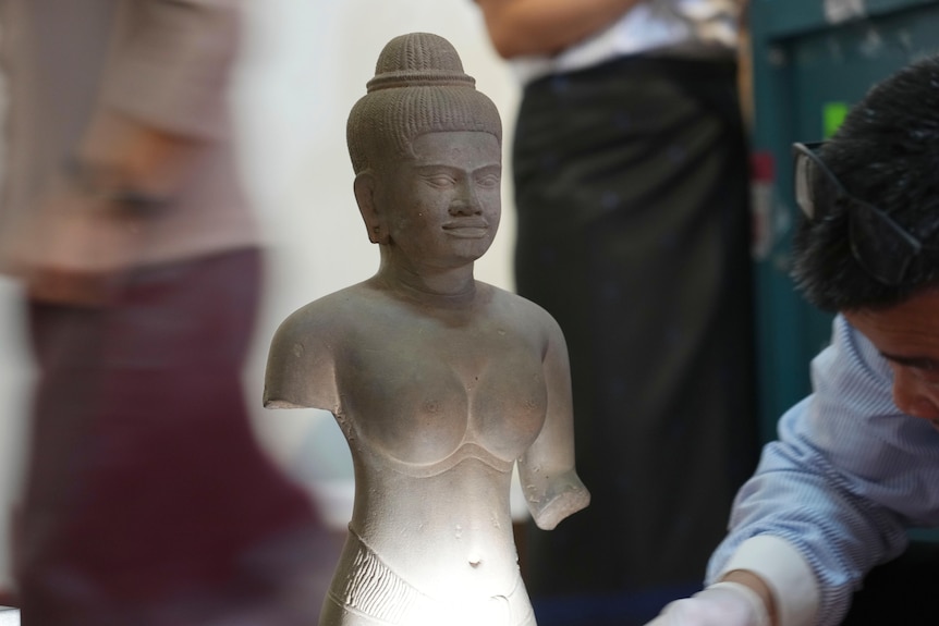 A Cambodia statue of a Buddha.
