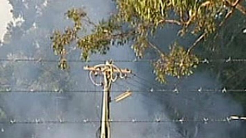 Smoke rises from a building at the Villawood Immigration Detention Centre